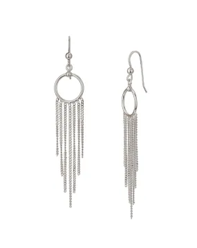 Carlton London Rhodium Plated Contemporary Tasselled Drop Earring For Women