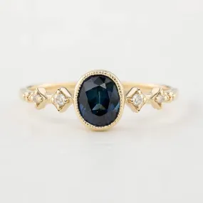 Celeste Ring - 0.74ct Unheated Teal Blue Queensland Sapphire (One of a kind)