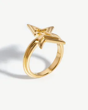 Celestial Ridge Star Ring | 18ct Gold Plated Vermeil