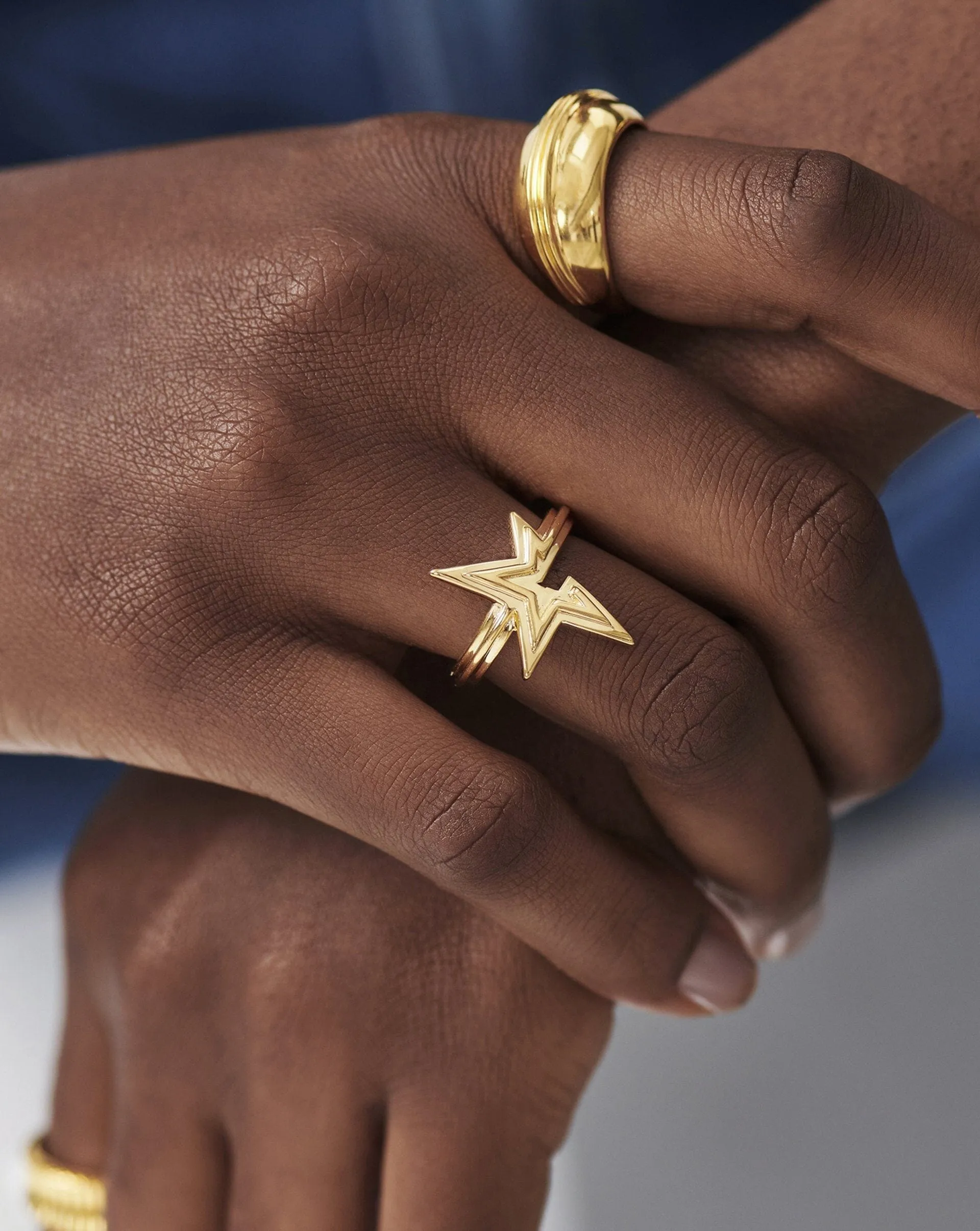 Celestial Ridge Star Ring | 18ct Gold Plated Vermeil