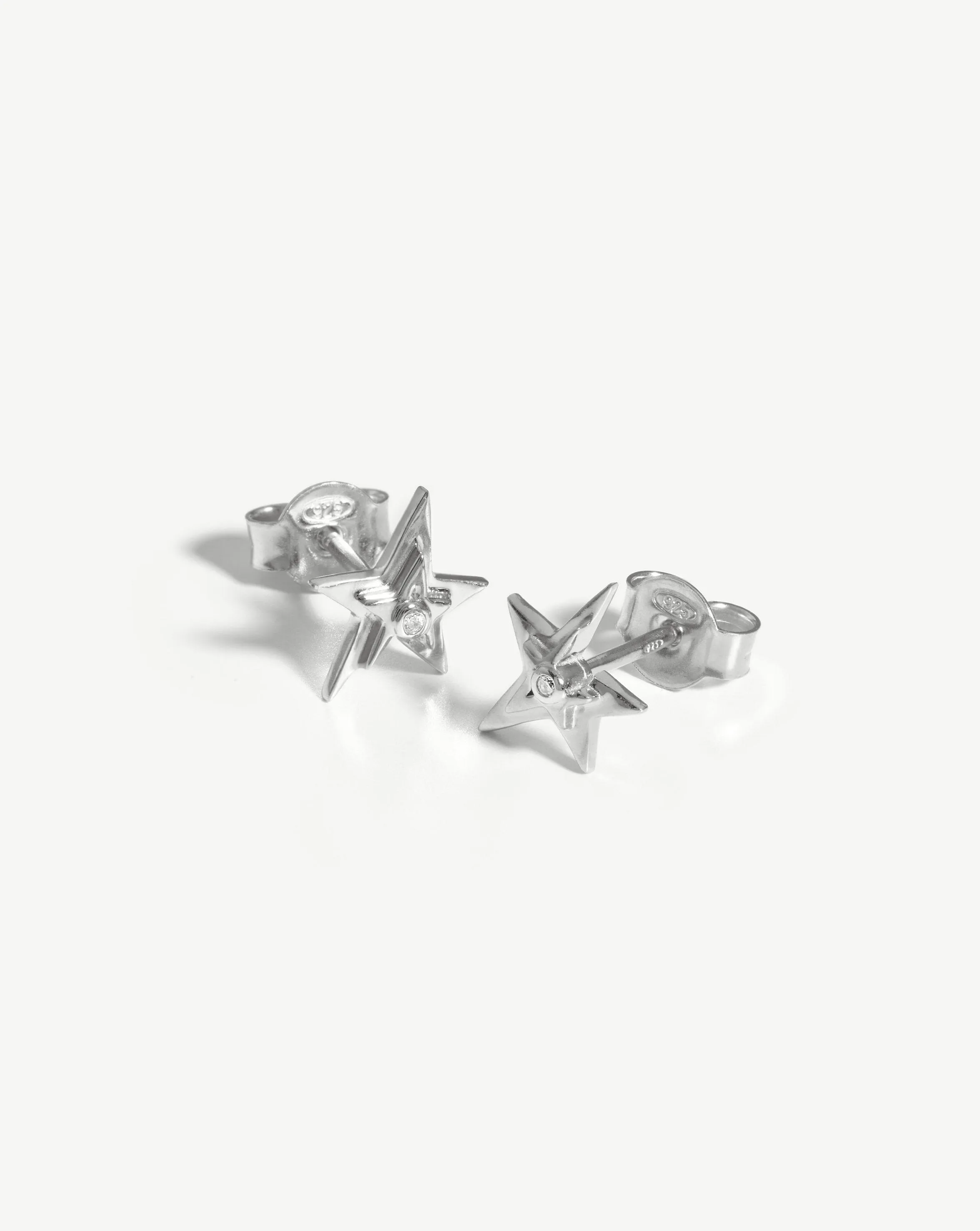 Celestial Single Stone Star Stud Earrings | Sterling Silver/Cubic Zirconia