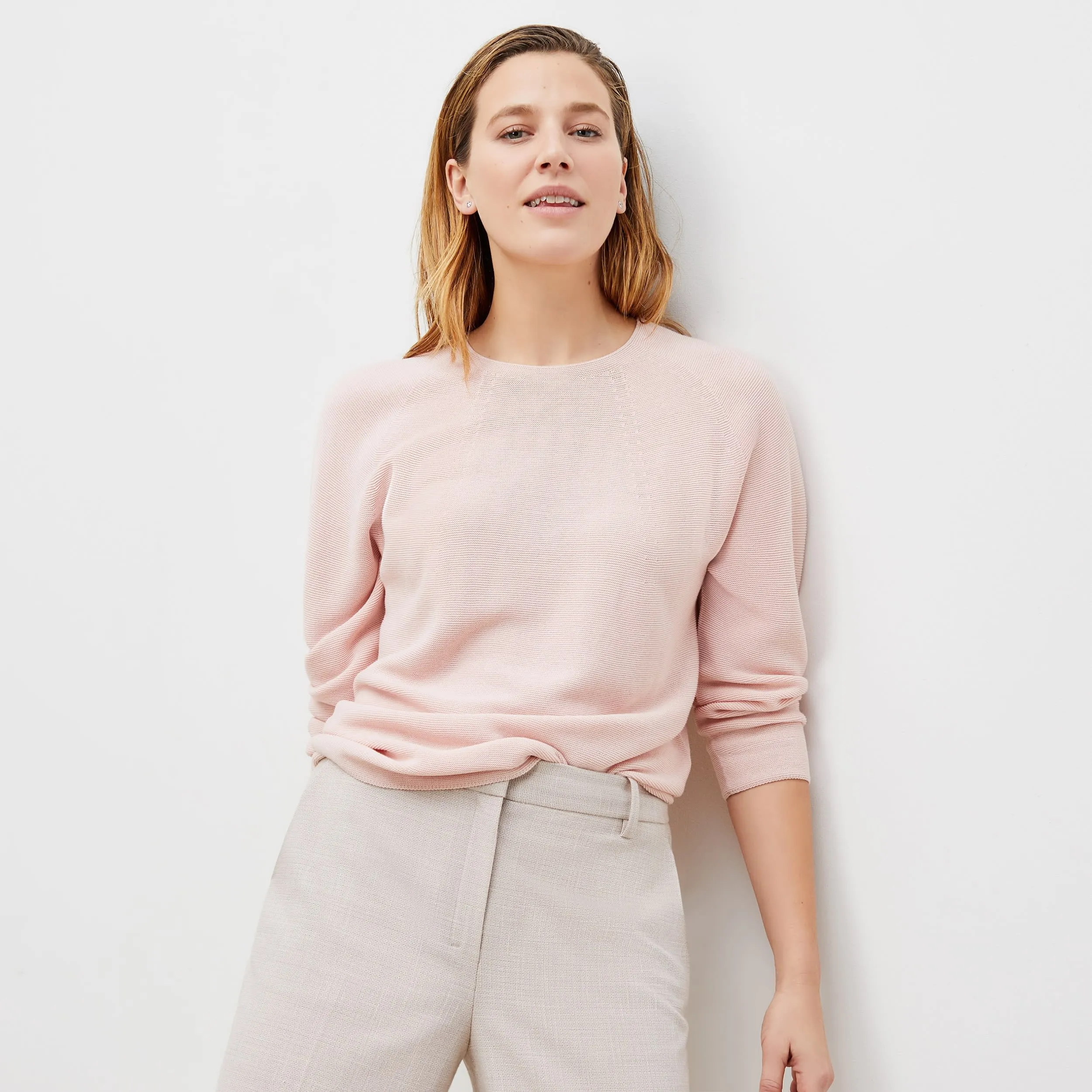 Chadwick Sweater - 3D-Knit Cotton :: Peony