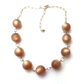 Champagne Beige Moonglow Stations Necklace