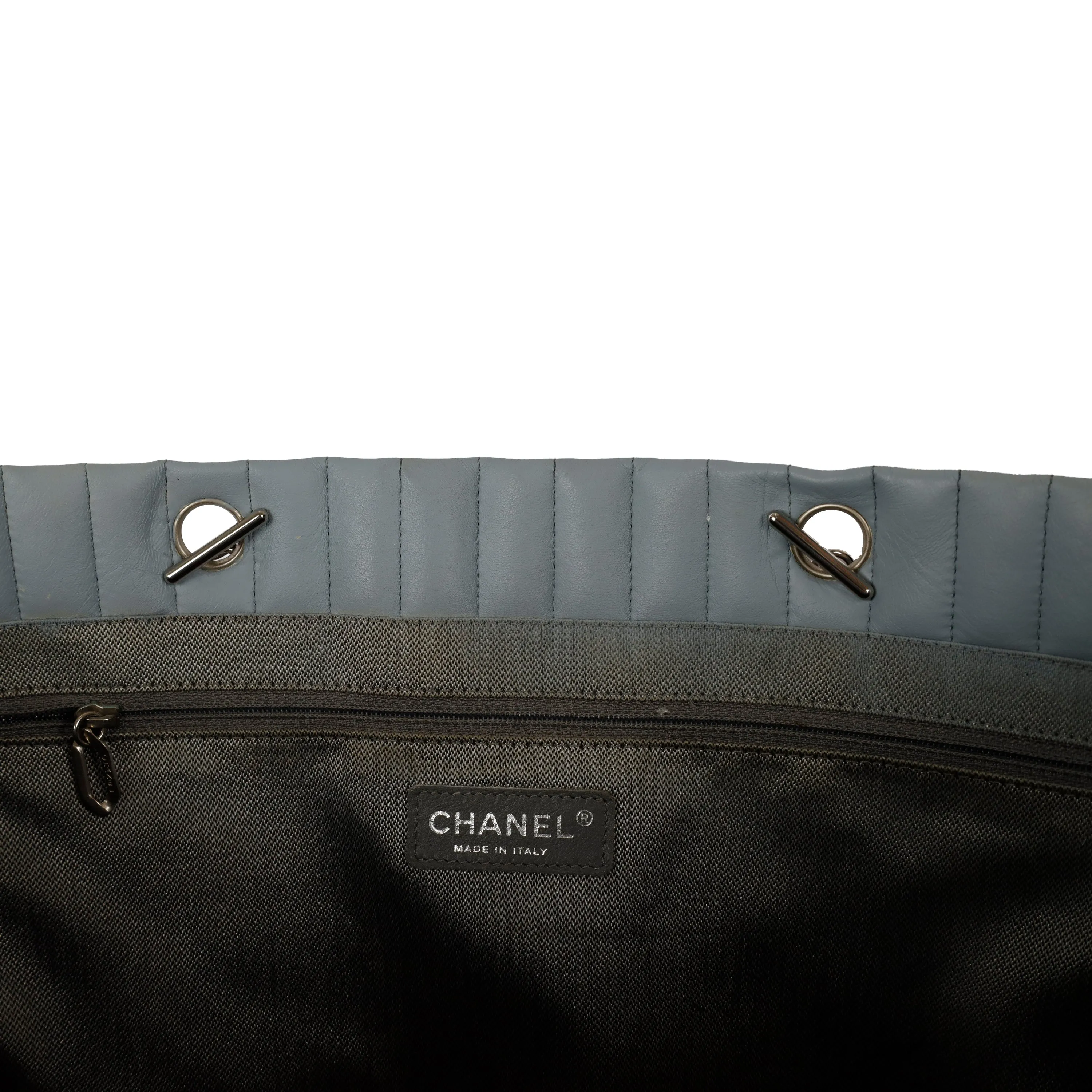 Chanel Mademoiselle Vertical Quilt Lambskin Tote - '00s