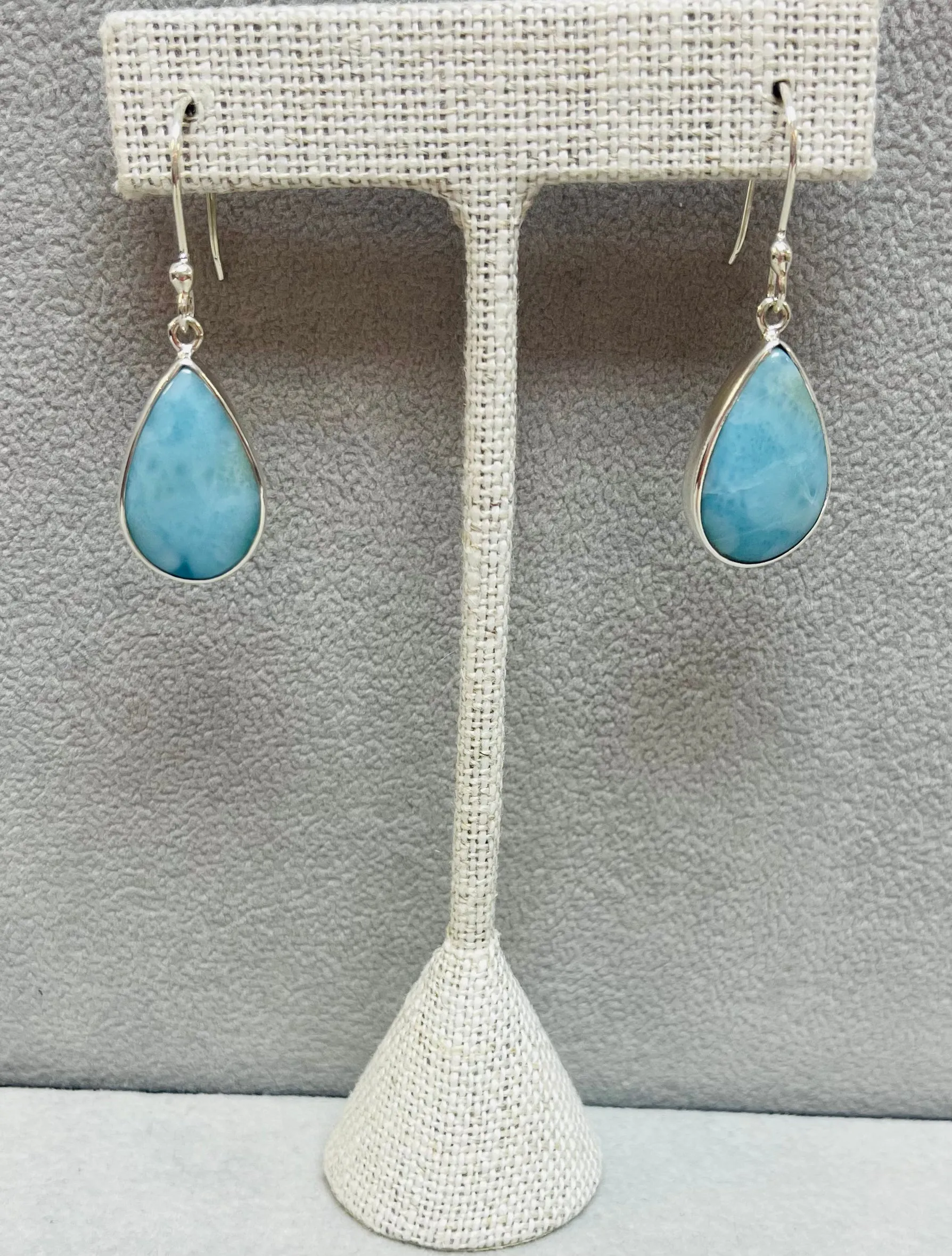 Charles Albert Sterling Silver Larimar French Wire Earring