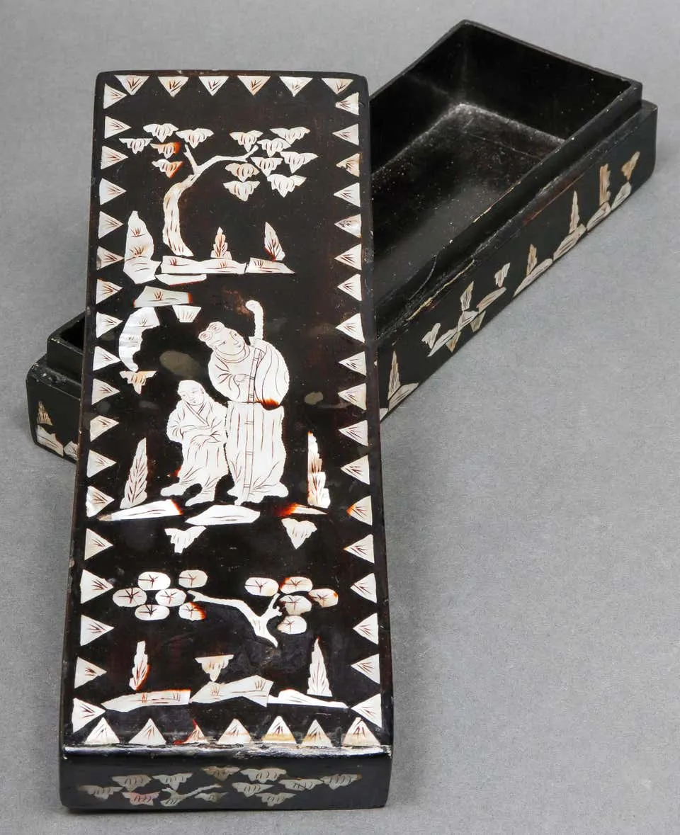 Chinese Mother of Pearl Inlaid Lacquered Box