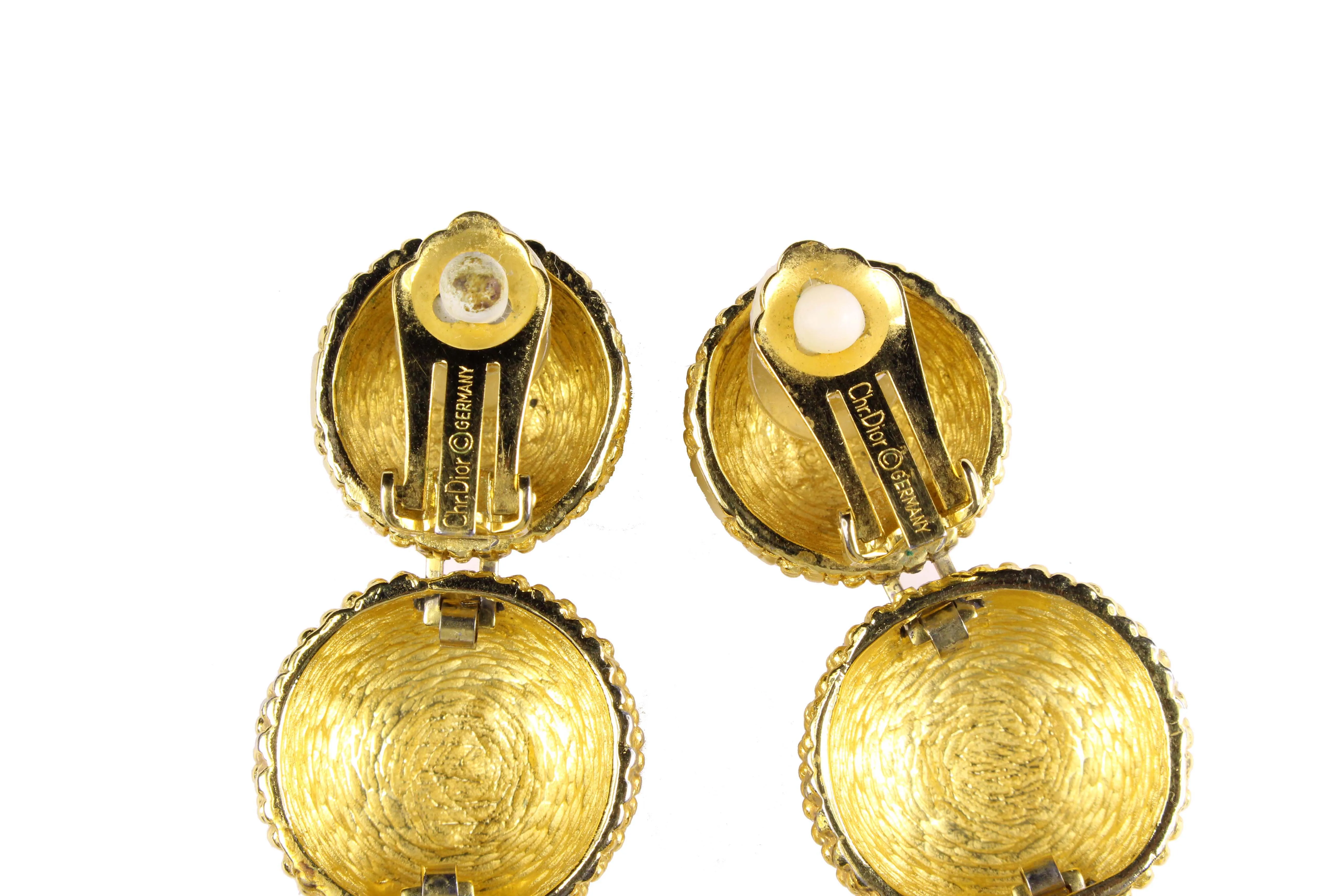 CHRISTIAN DIOR hemispheres dangle earrings