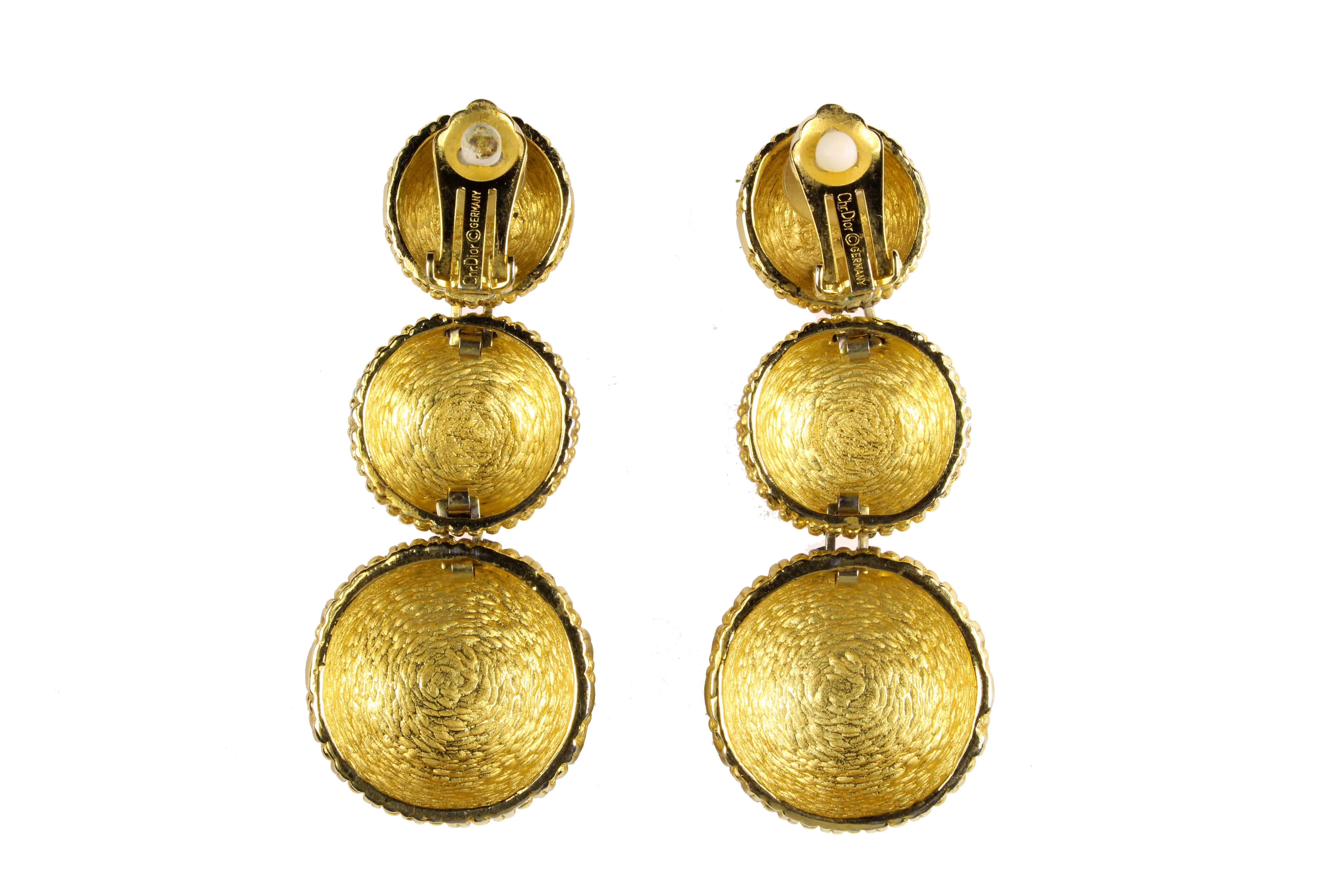 CHRISTIAN DIOR hemispheres dangle earrings