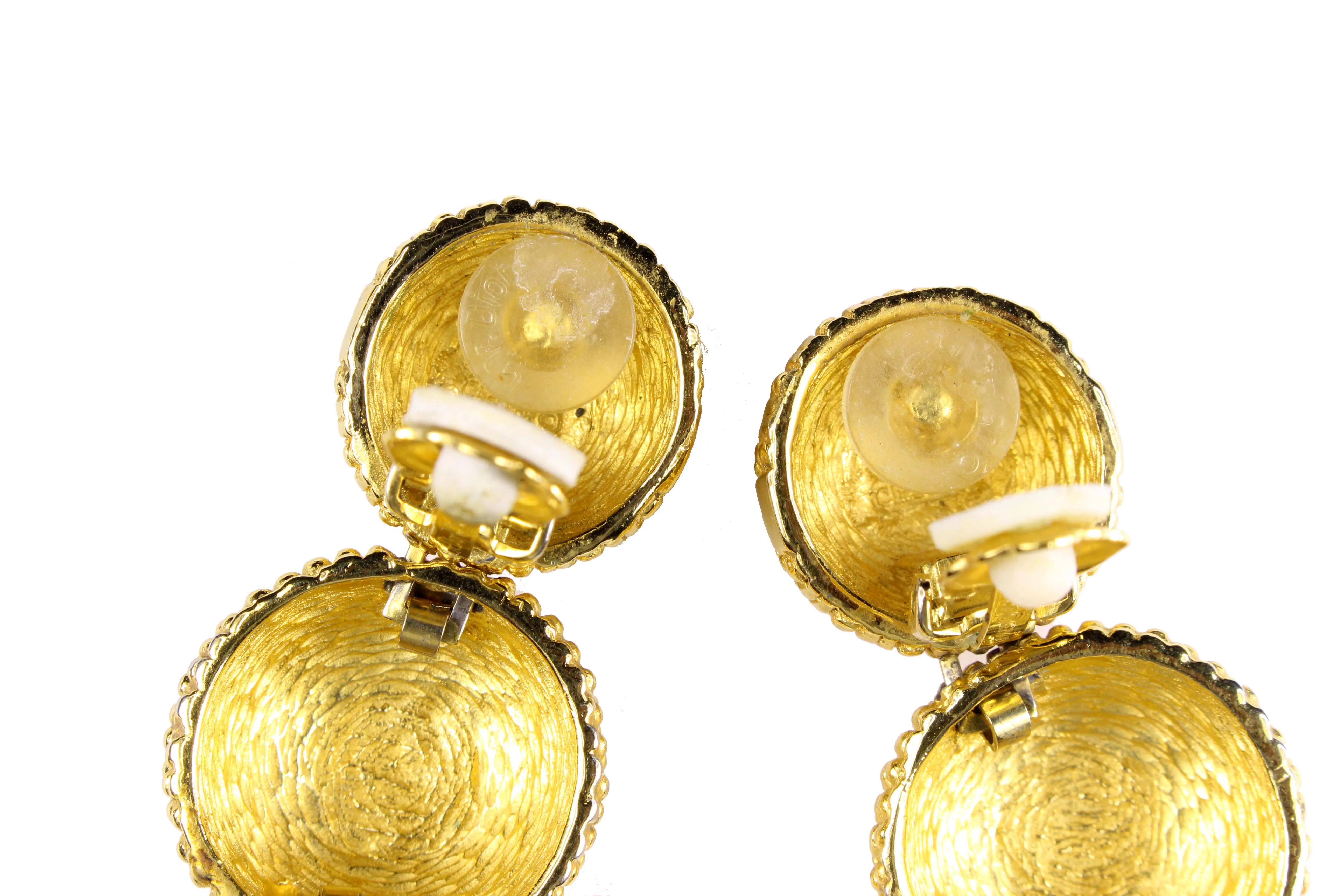 CHRISTIAN DIOR hemispheres dangle earrings