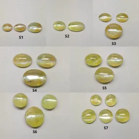 CHRYSOBERYL CAT'S EYE Gemstone Cabochon : Natural Untreated Unheated Cat's Eye Oval & Round Shape Lots