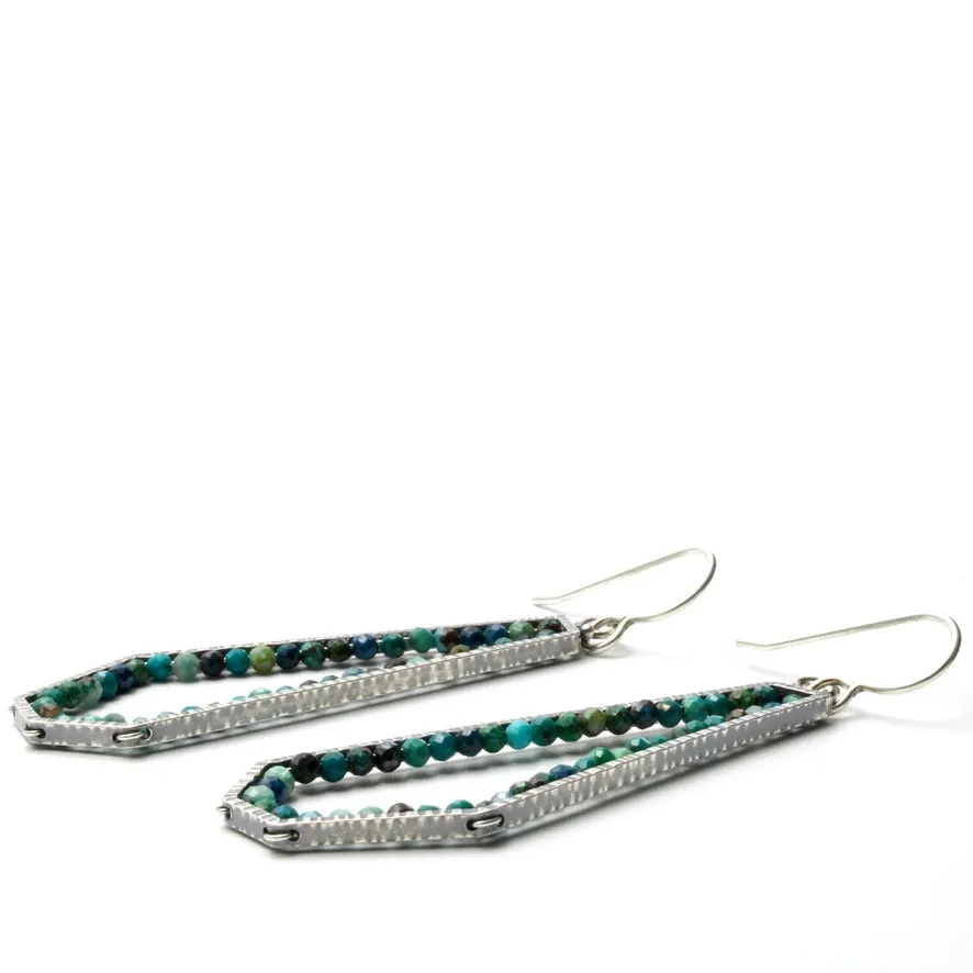 Chrysocolla Polygon "Geode" Earrings