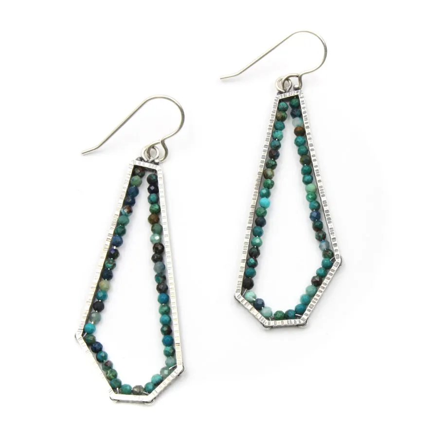 Chrysocolla Polygon "Geode" Earrings