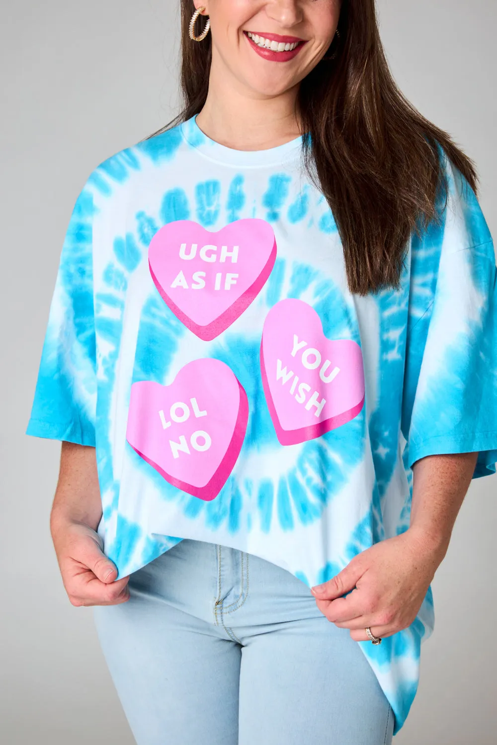 Cloud Oversized Tie-Dye Tee - Candy Hearts