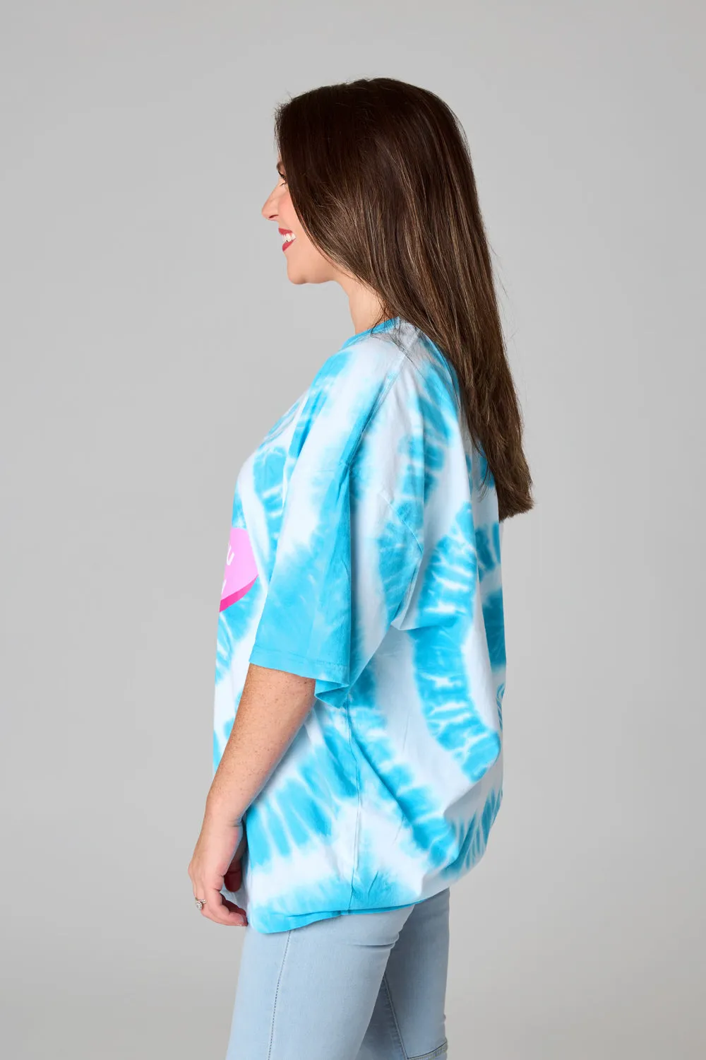 Cloud Oversized Tie-Dye Tee - Candy Hearts