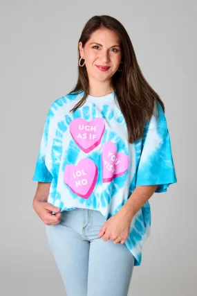 Cloud Oversized Tie-Dye Tee - Candy Hearts