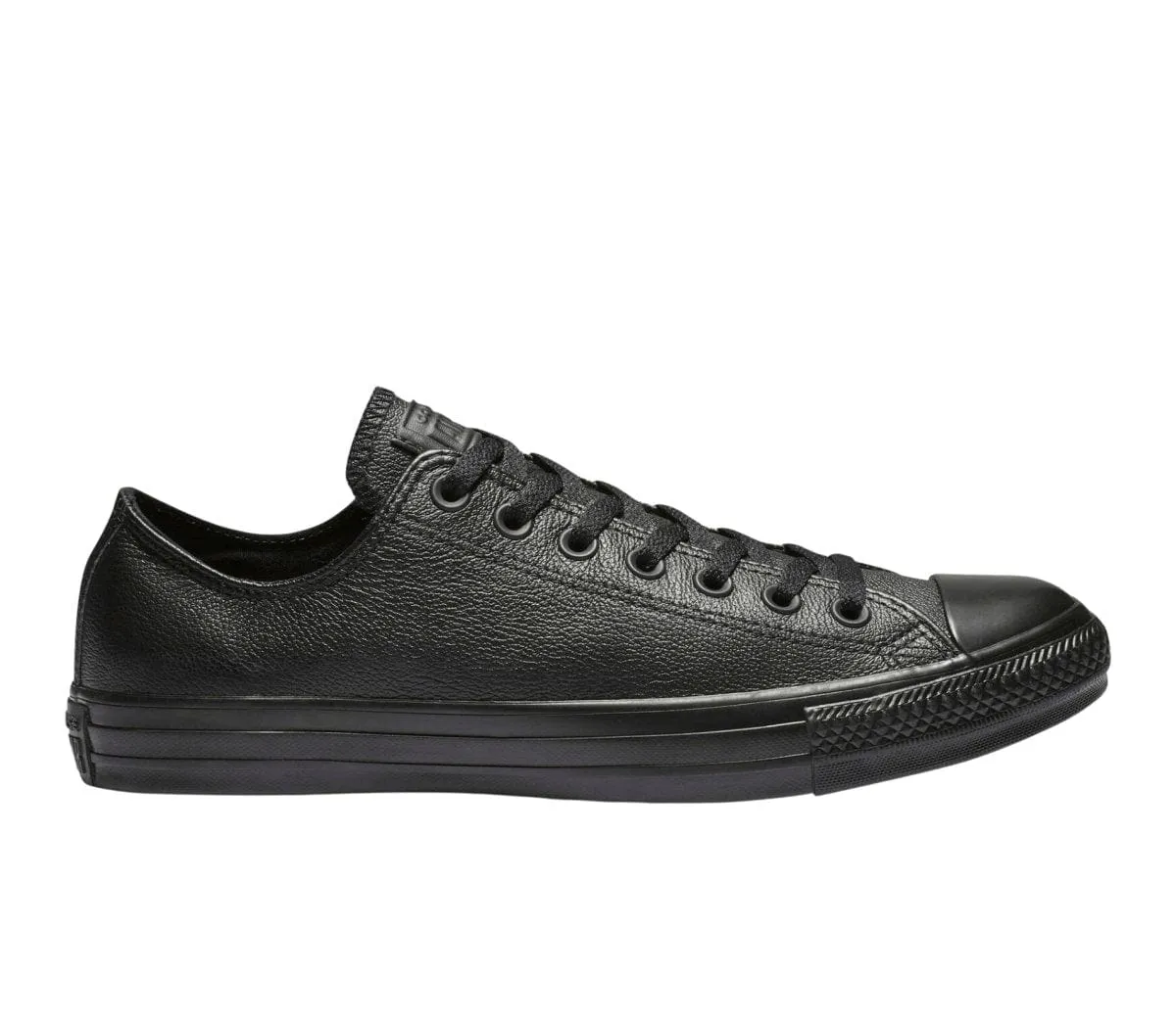 CONVERSE MEN'S CHUCK TAYLOR ALL STAR LOW TOP TRIPLE BLACK LEATHER SHOE