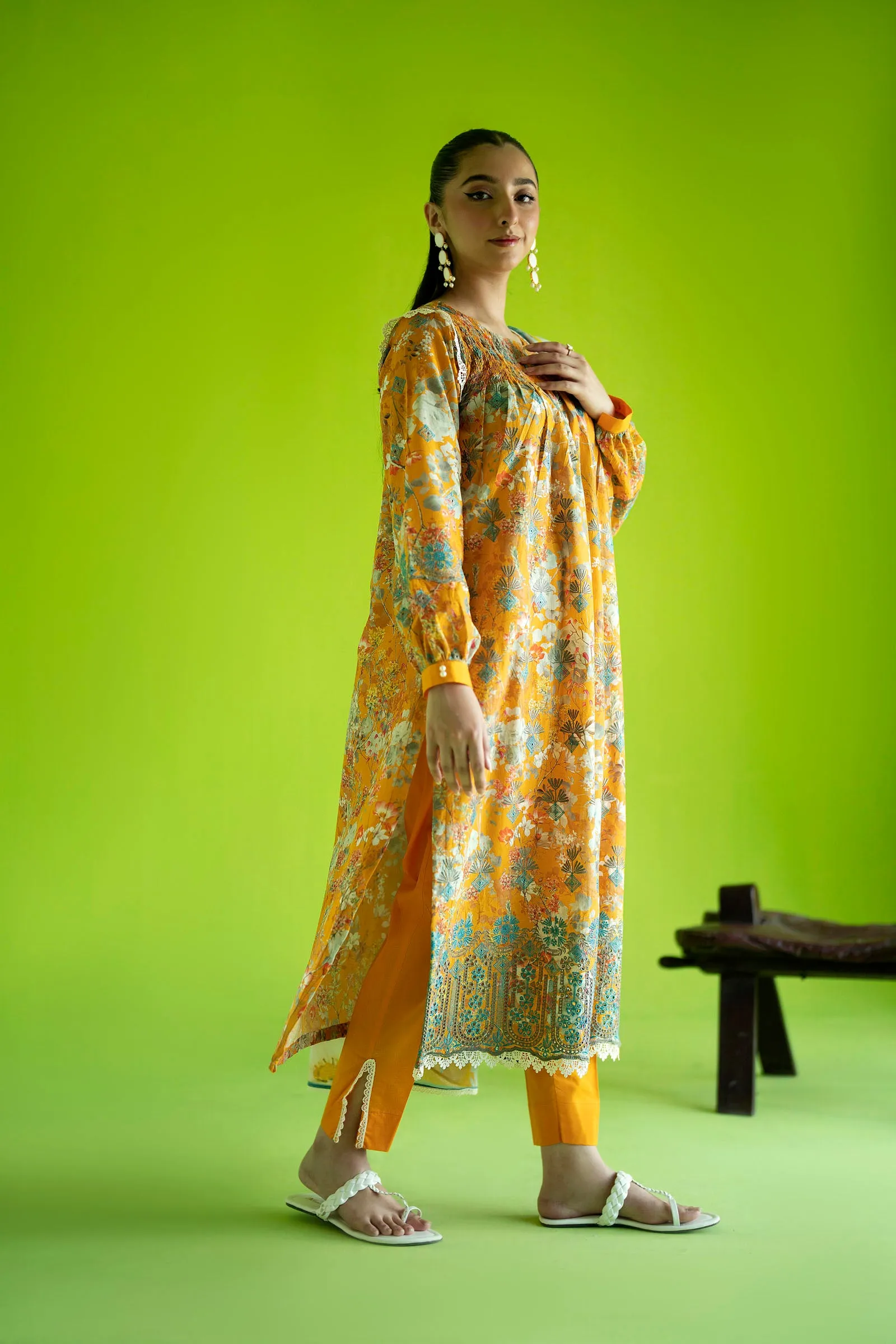 Cotton Lawn Digital Print Chikankari