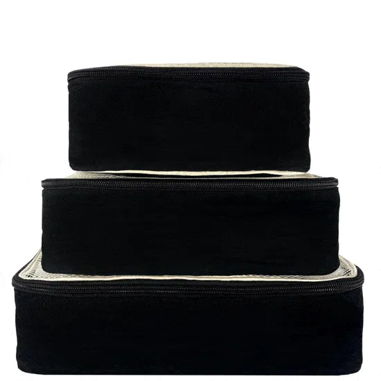 Cotton Packing Cubes, 3-pack Black