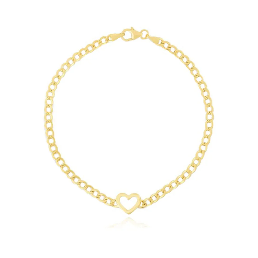 Curb Heart Bracelet