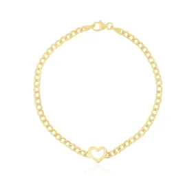 Curb Heart Bracelet