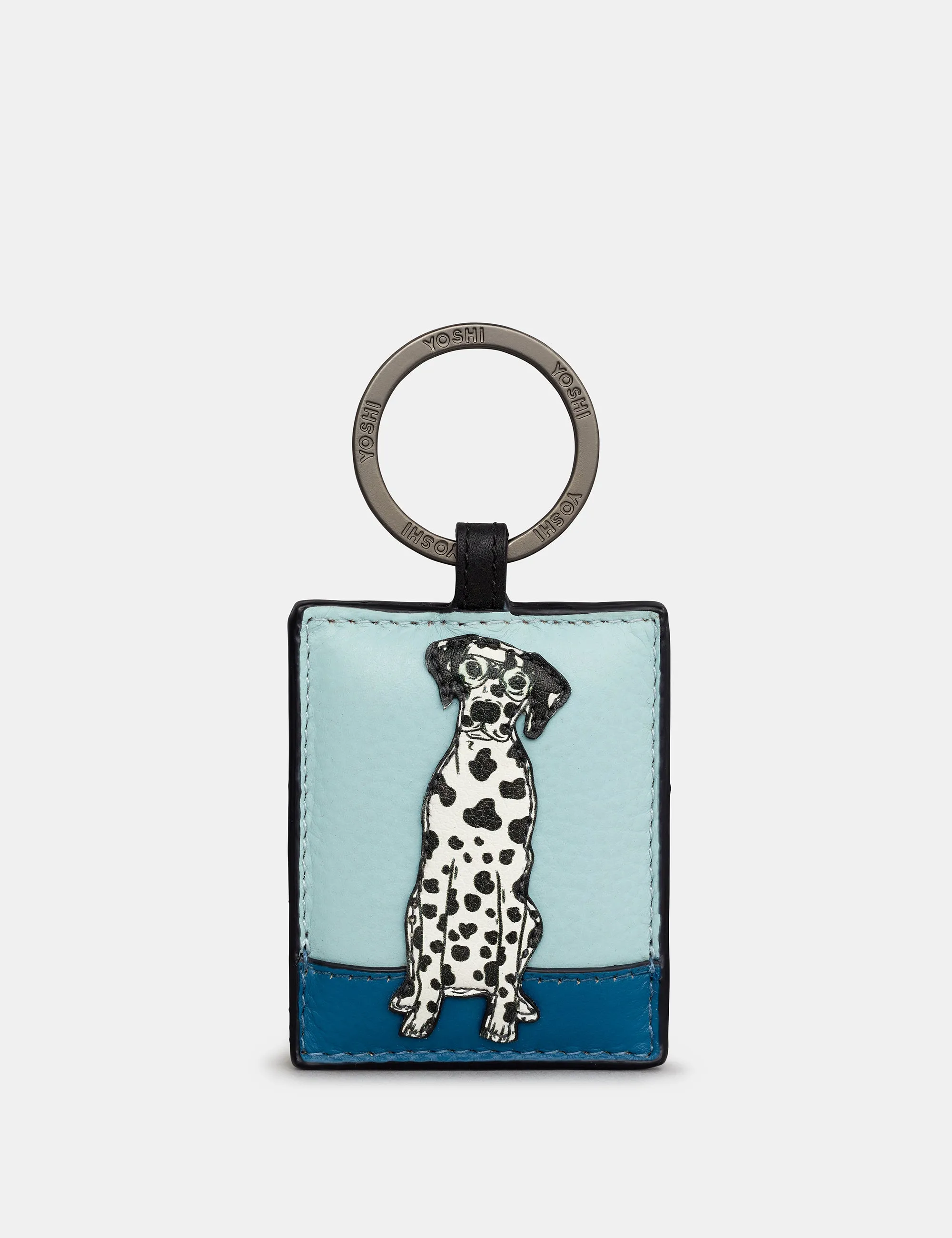 Dalmation Party Dogs Leather Keyring