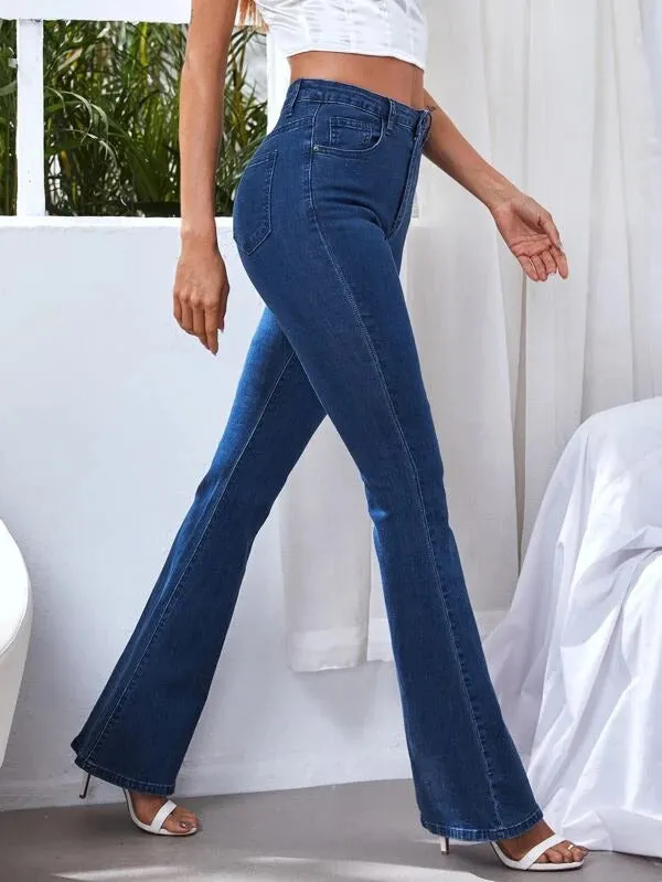 Dark Blue Bootcut Flare Jeans