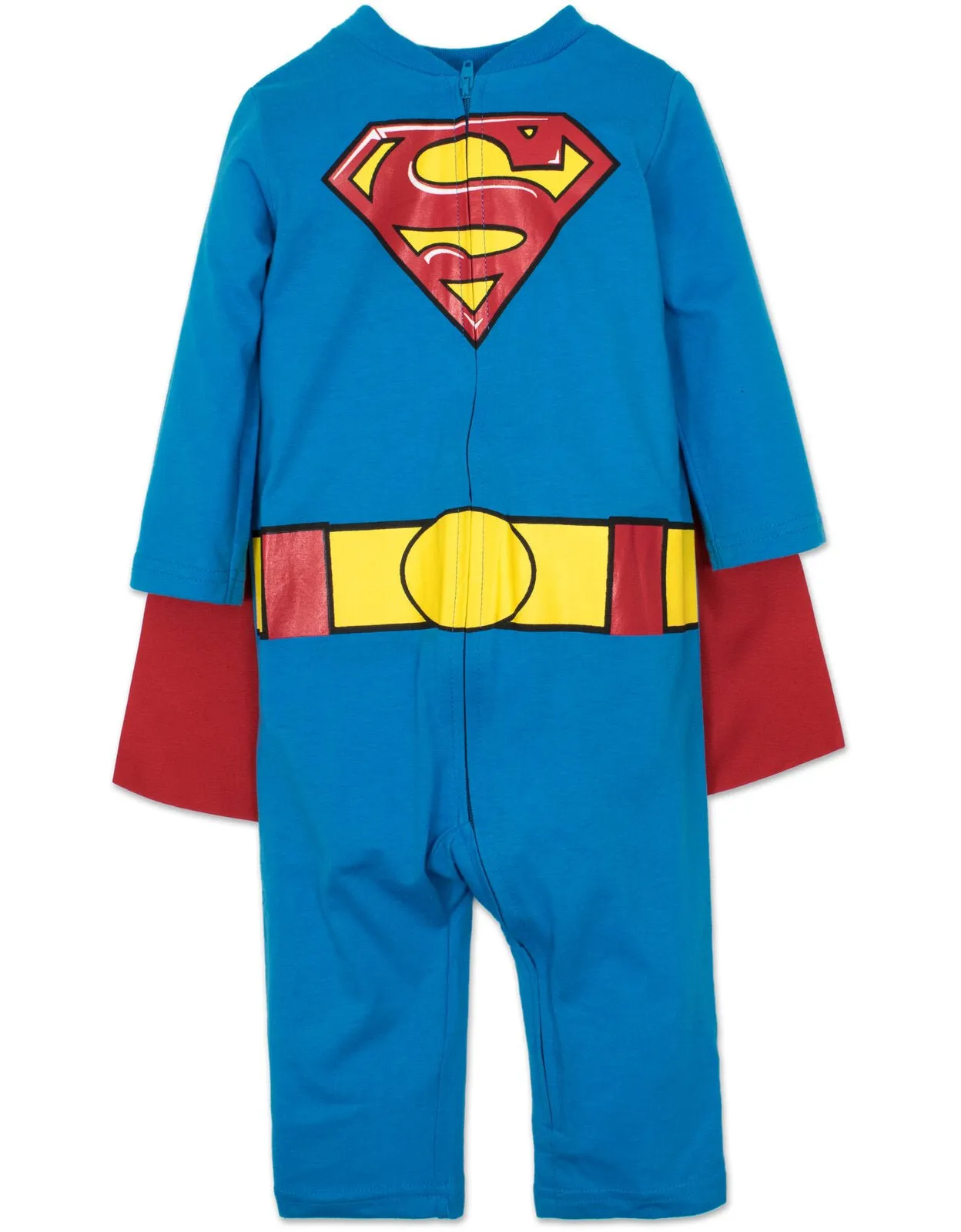 DC Comics Justice League Superman Zip Up Cosplay Costume Coverall and Cape