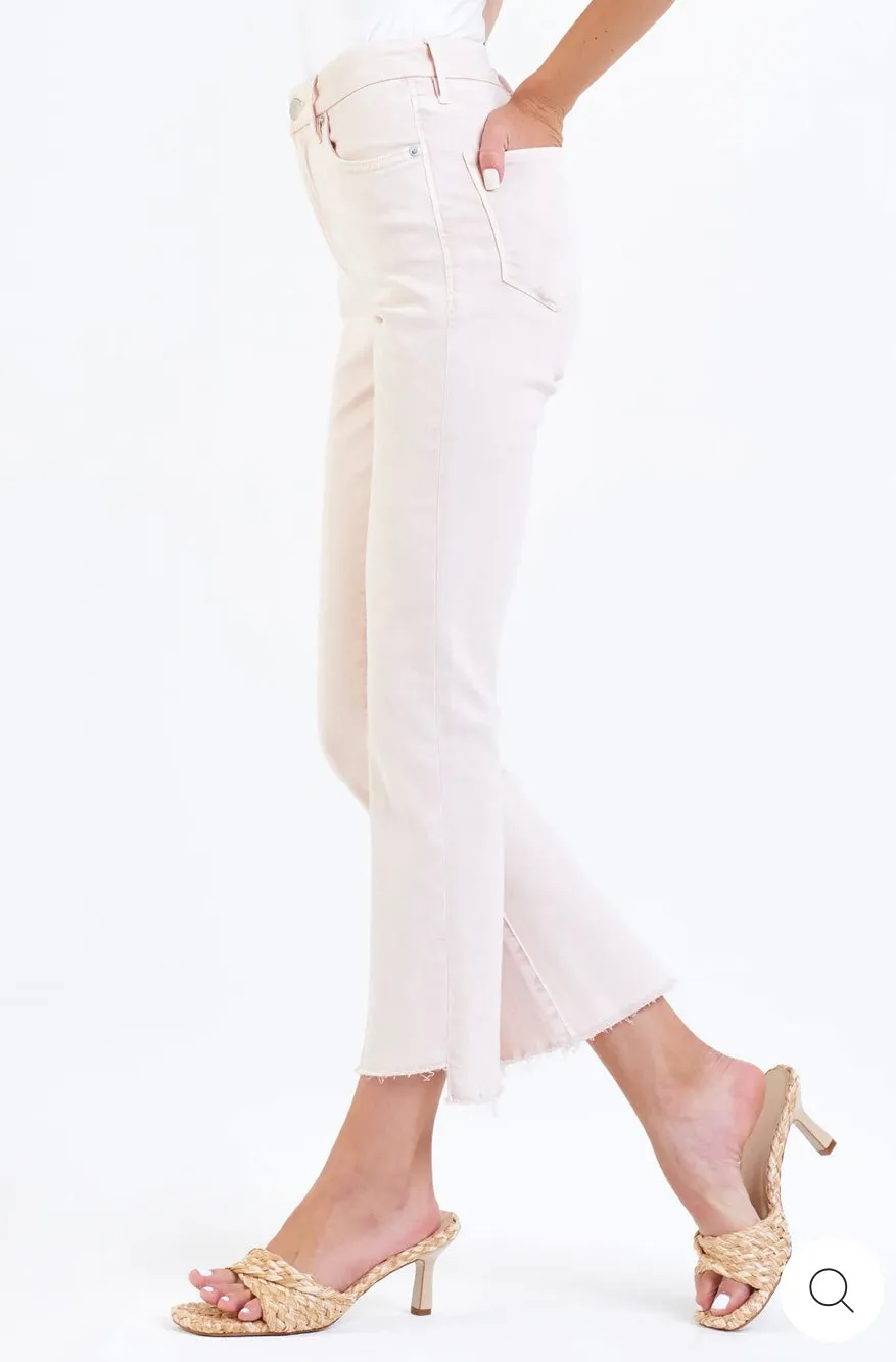 Dear John Jeanne Cropped Flare Leg Jeans - Heavenly Pink