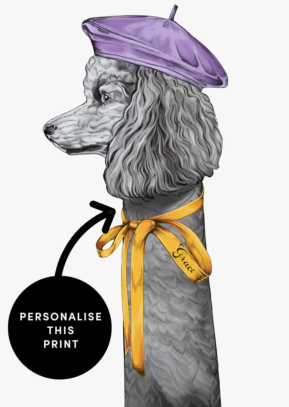 Designer Dog Wall Art Print 'Lady Whistledown'