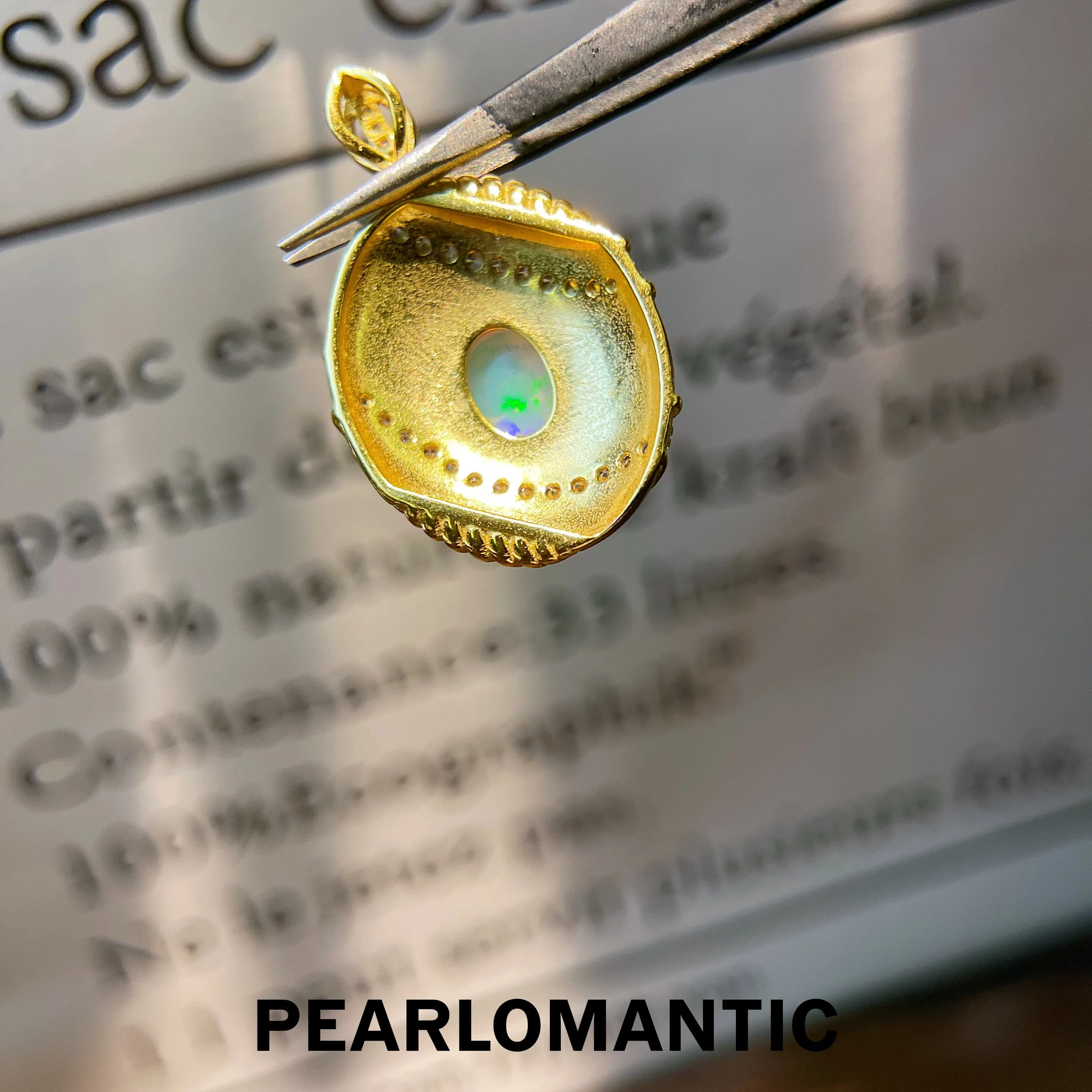 [Designer's Choice] S925 Silver w/ Gold Plated Opal 1.2ct Pendants