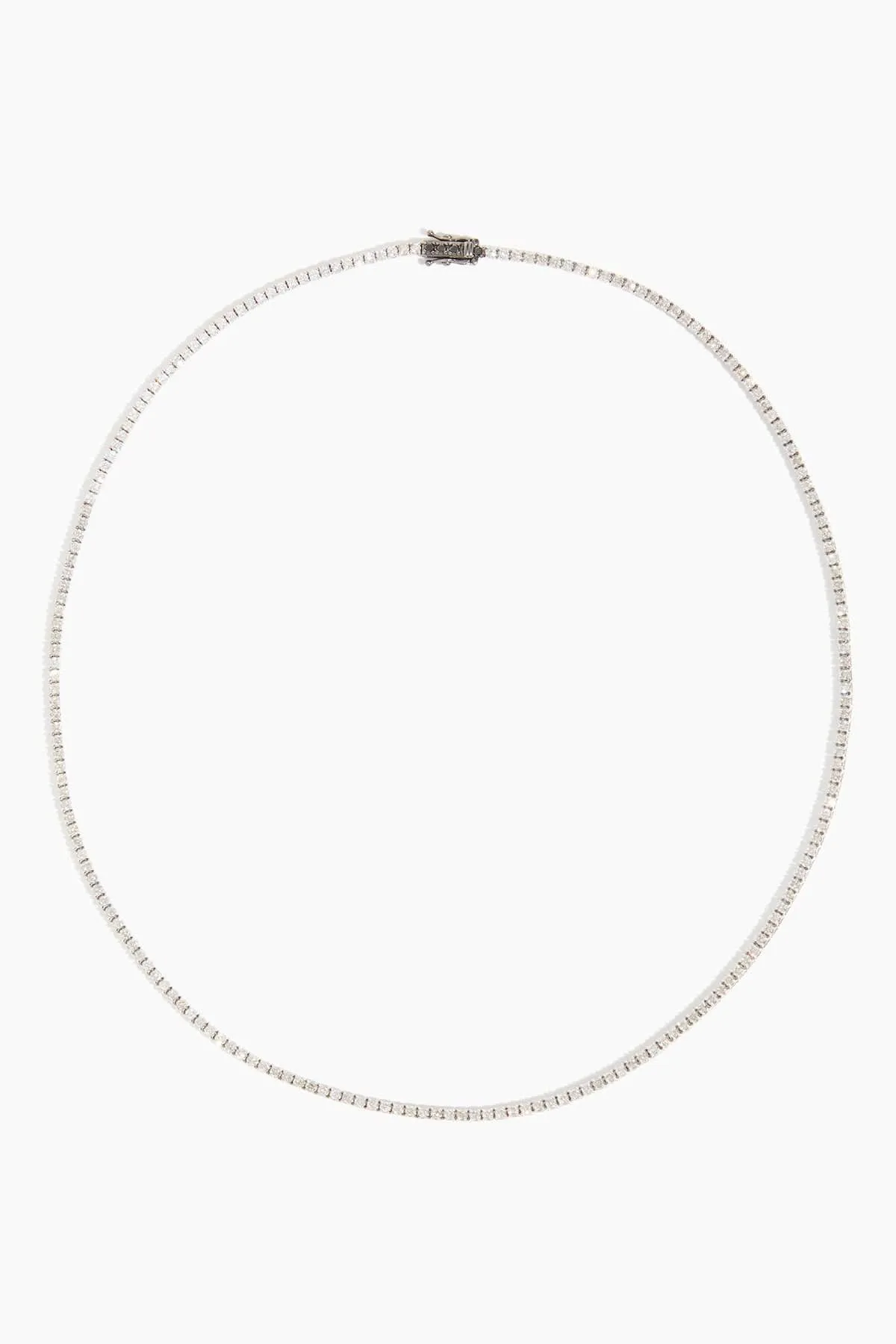 Diamond Tennis Necklace with Black Diamond Clasp