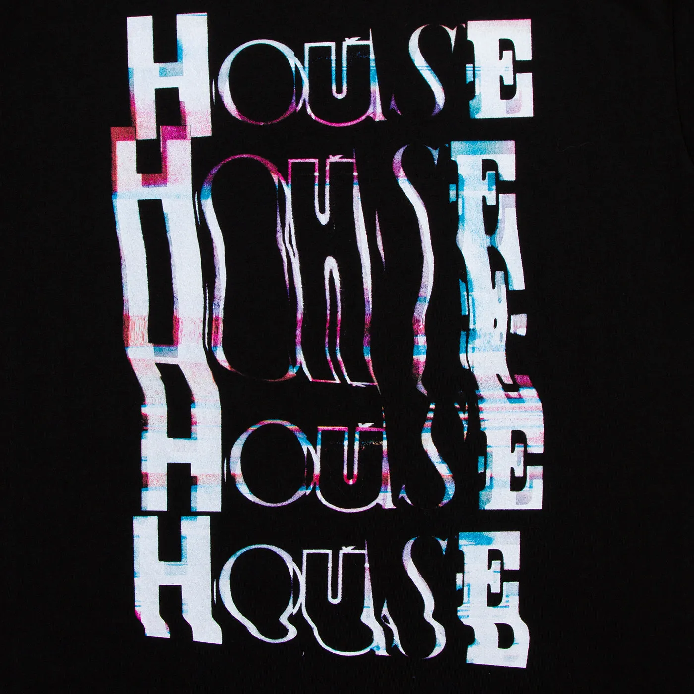 Distorted House Back Print - Tshirt - Black