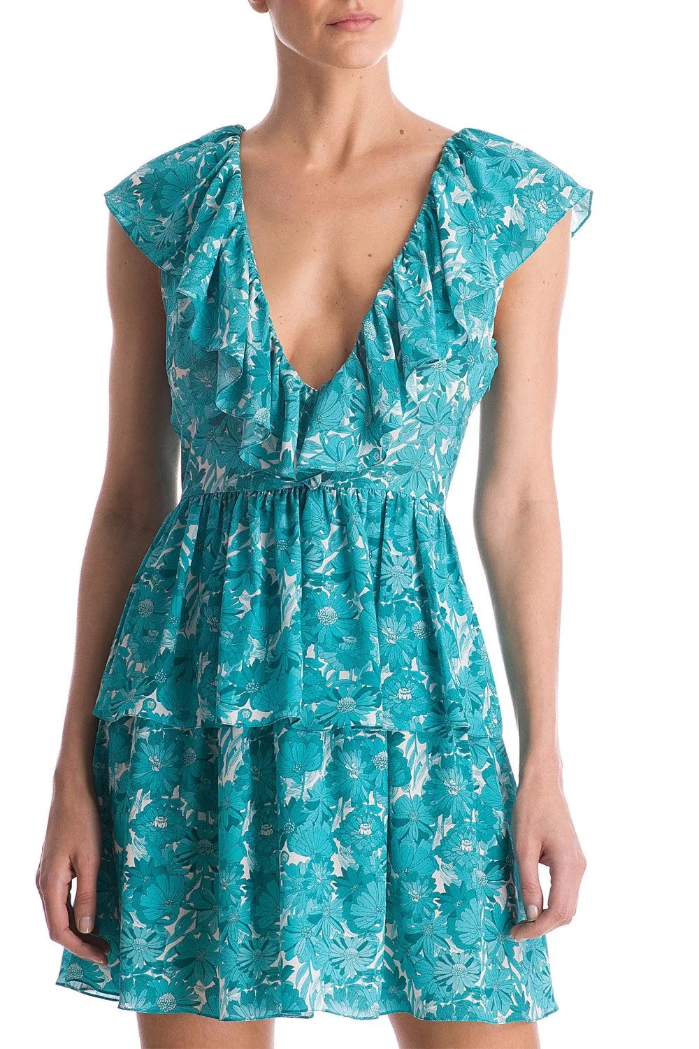 Flower Bloom Ruffled Short Dress