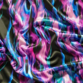 FS1212 Fusion Flames Tie Dye Print Scuba Stretch Knit Fabric