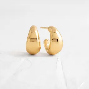 Gold Jumbo Dome Huggie Earrings - In Stock