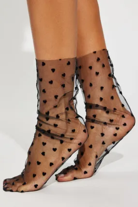 Got Me In Love Socks - Black