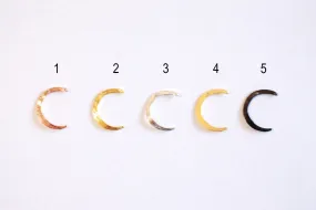 Hammered Shiny Wholesale Gold Moon Charm- Vermeil Gold Waning Moon Charm, Moon Charm, half moon, Waning Moon, Eclipse, Moon Charm, C, half circle, 337