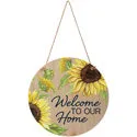 Hello Fall Sunflower - Round Hanger / Wall Decor