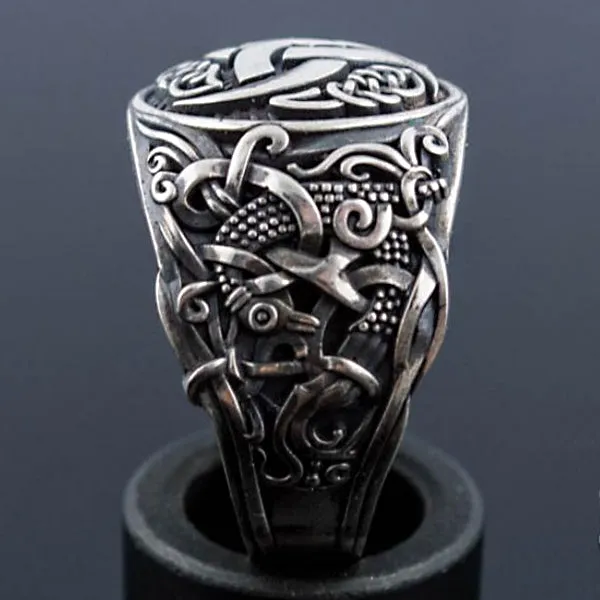 Horns of Odin Ring - Sterling Silver or Gold