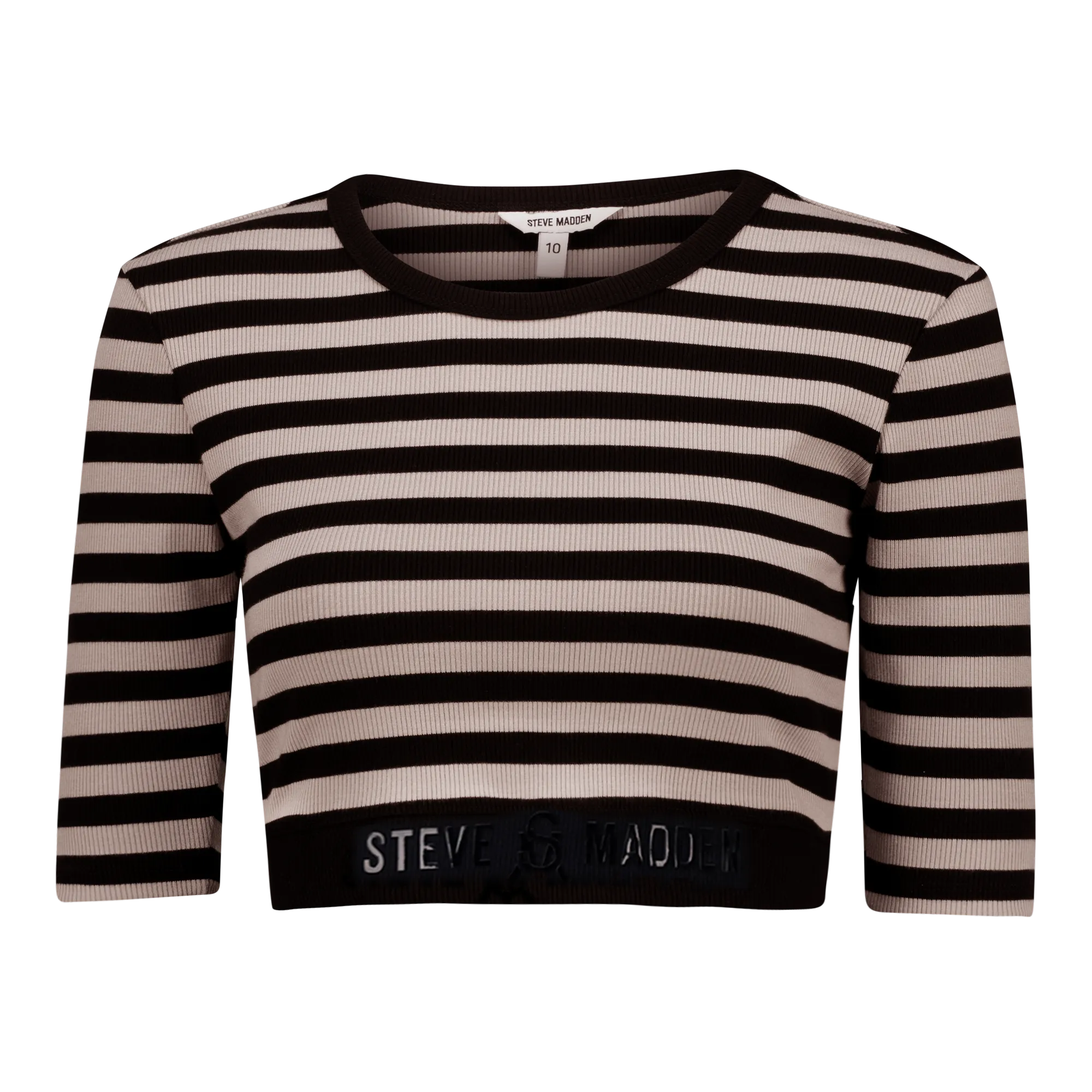 JADE STRIPE BLACK CHAMPAGNE CROPPED TOP