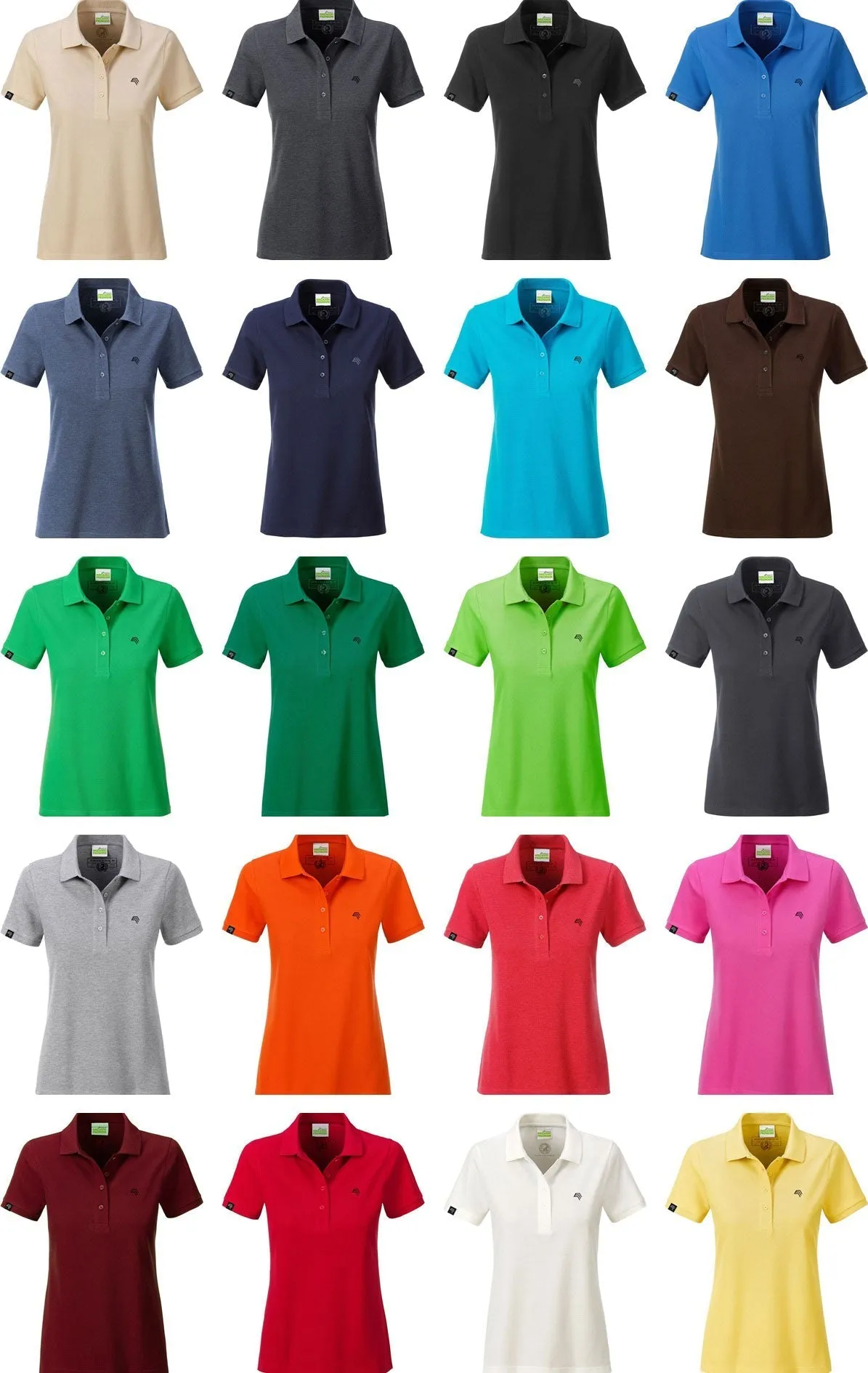 JAN 8009 ― Damen Bio-Baumwolle Polo Shirt - Natural Weiß