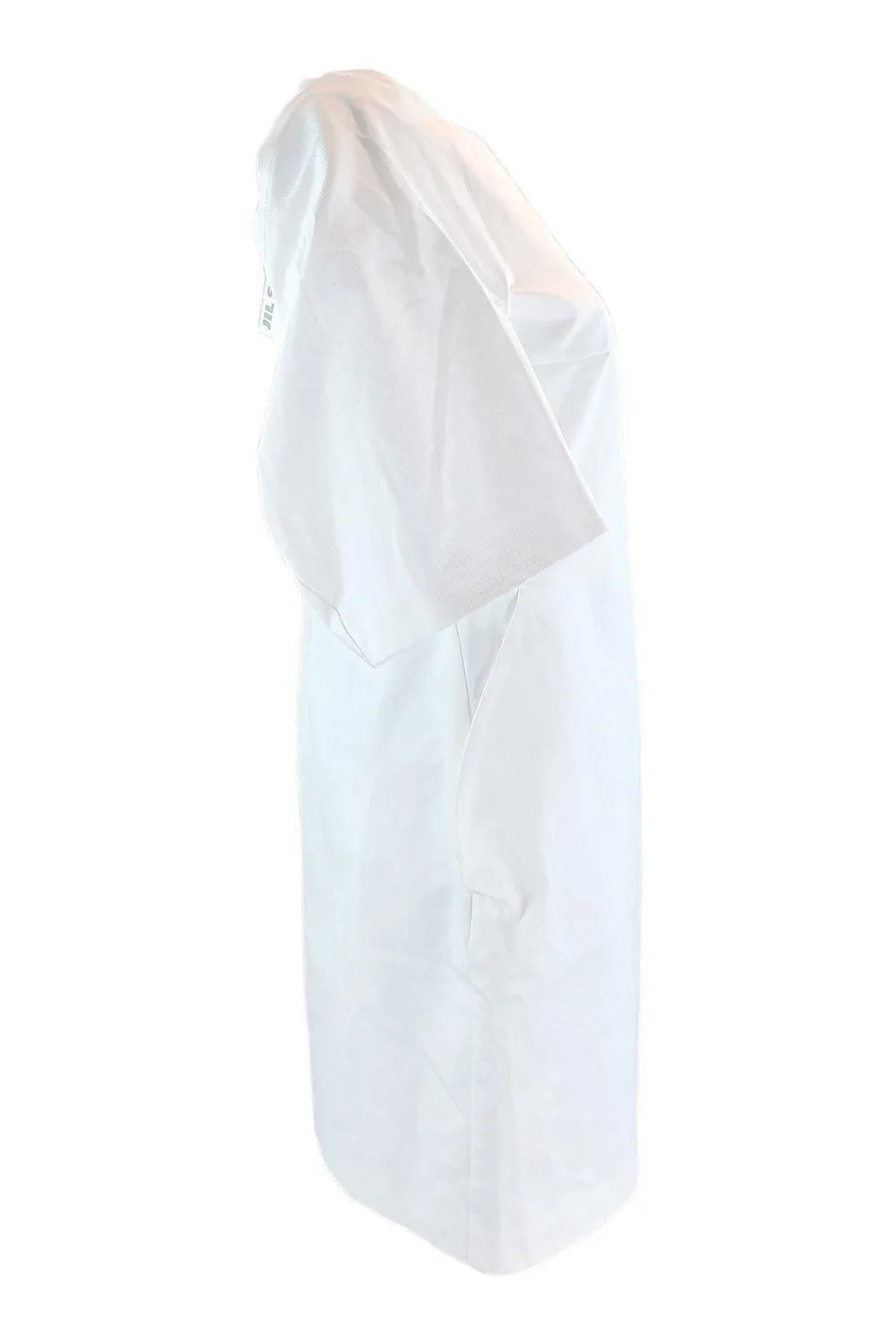 JIL SANDER S/S 2013 White Cotton Blend Sculptured Kimono Dress (DE 38)