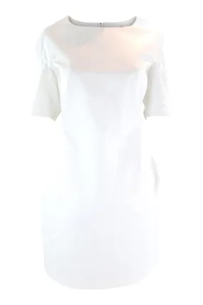 JIL SANDER S/S 2013 White Cotton Blend Sculptured Kimono Dress (DE 38)