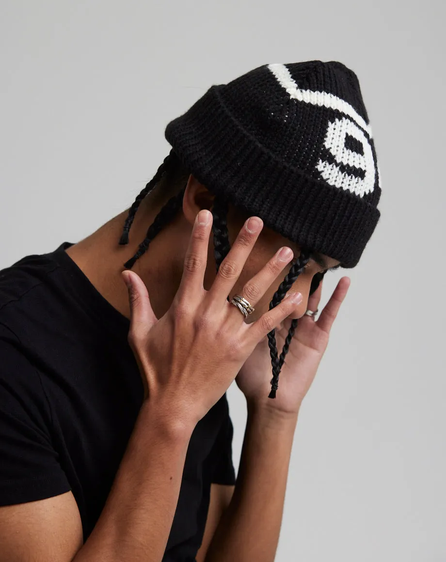 JOR MEN'S NUMBERED BEANIE HAT | BLACK