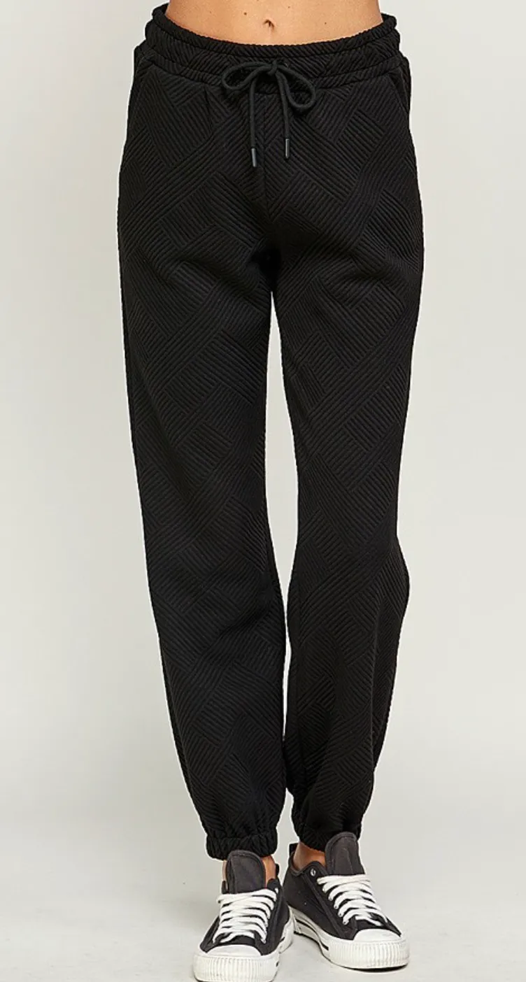 Joyce Textured Jogger Pant in Black - FINAL SALE