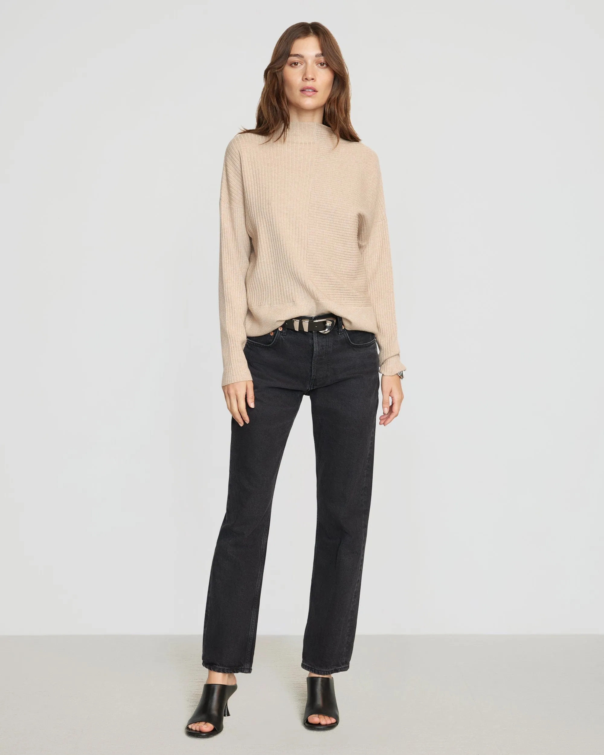 Juliana Directional Ribbed Sweater