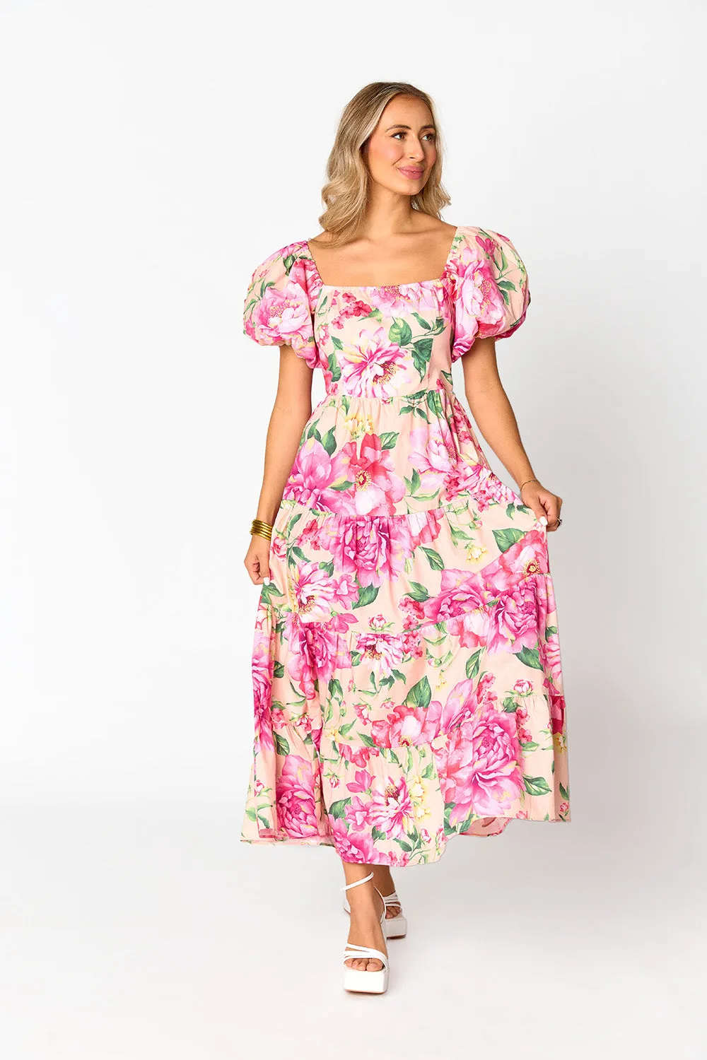 Juno Puff Sleeve Maxi Dress - Explorer