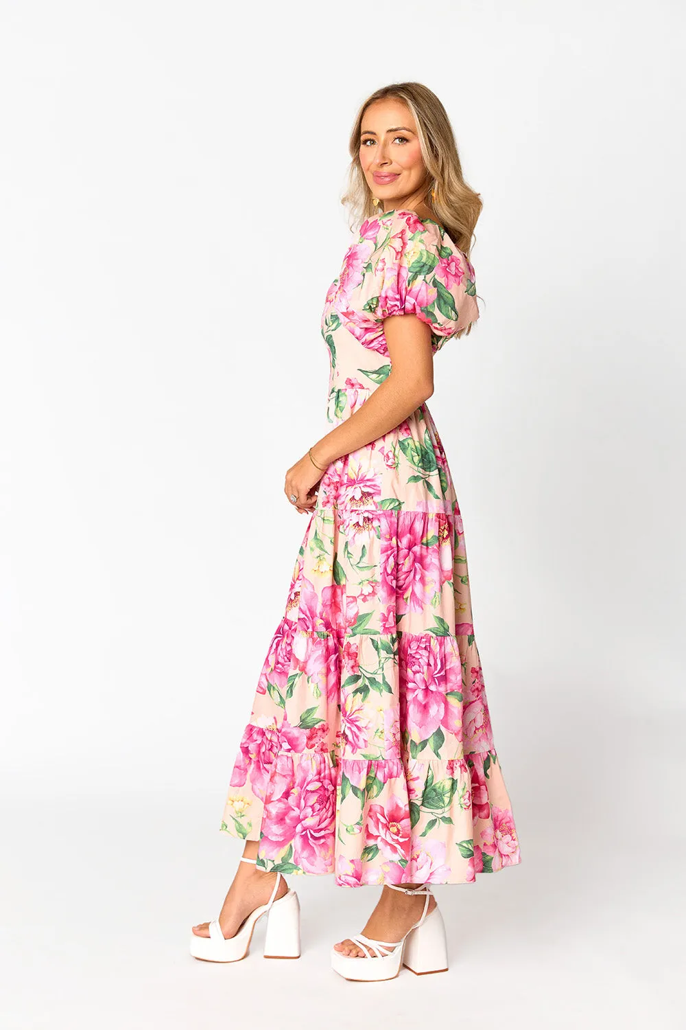 Juno Puff Sleeve Maxi Dress - Explorer