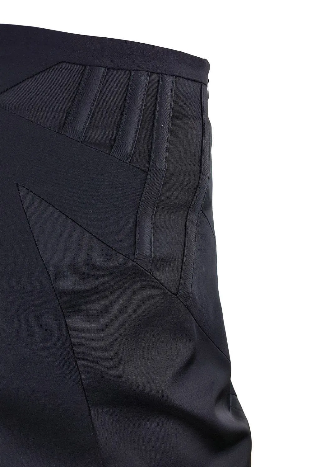 KAREN MILLEN Black Boned Fitted Pencil Skirt (UK 10)