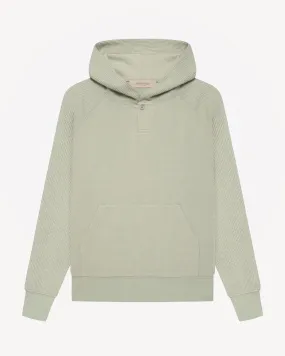 Kids' Henley Hoodie in Seafoam